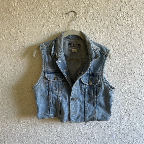 Breaker Jeans Vintage Denim Vest Size M - Picture 1 of 5